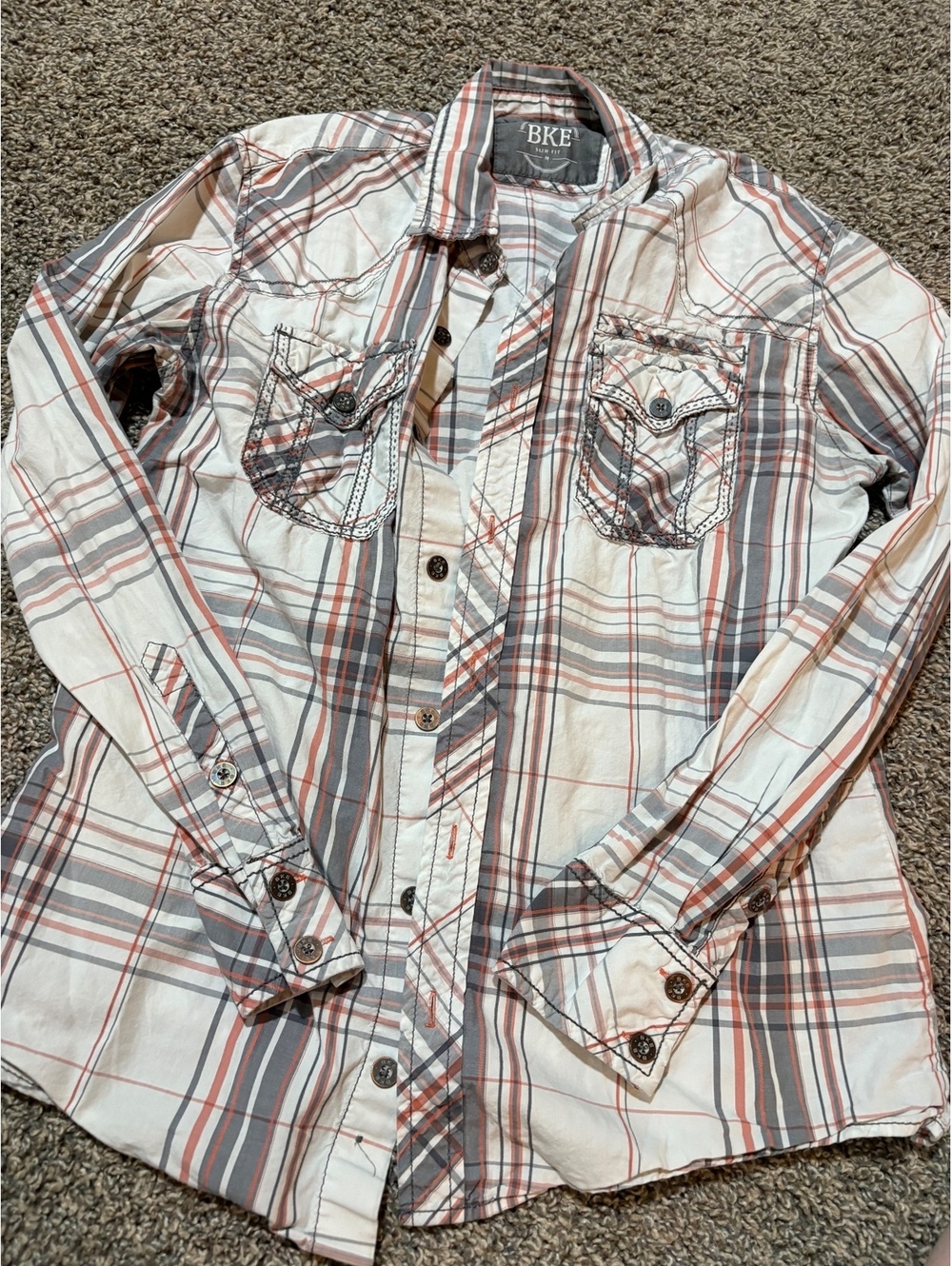 BKE Slim Fit Plaid Button-Up Shirt Medium